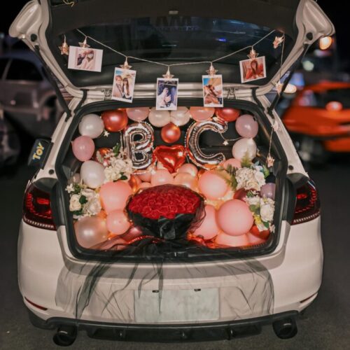 求婚後車廂佈置-粉紅佳人